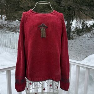 Woolrich Red Sweater with Sled Design